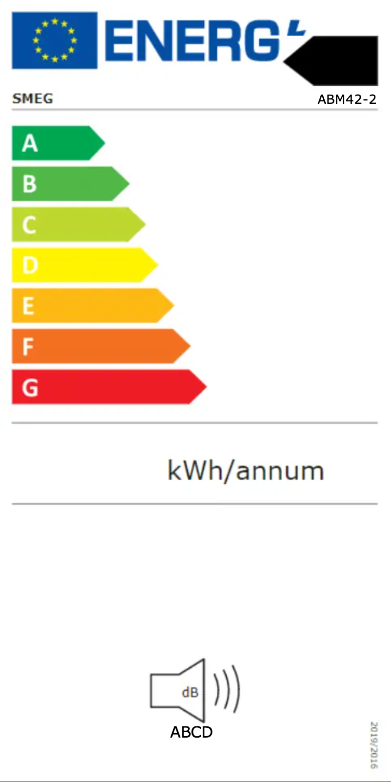 Page n°1 - Label énergétique Smeg ABM42-2
