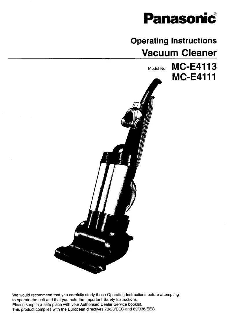 Page 1 de la notice Manuel utilisateur Panasonic MC-E4113