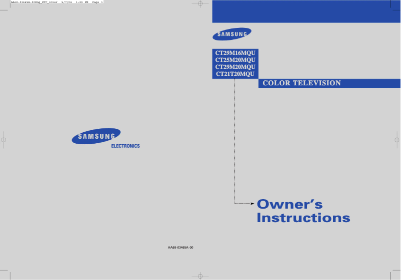 Page 1 de la notice Manuel utilisateur Samsung CT-29M16MQ