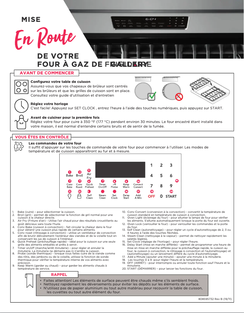 Image de la première page du manuel de l'appareil GCRG3060AD