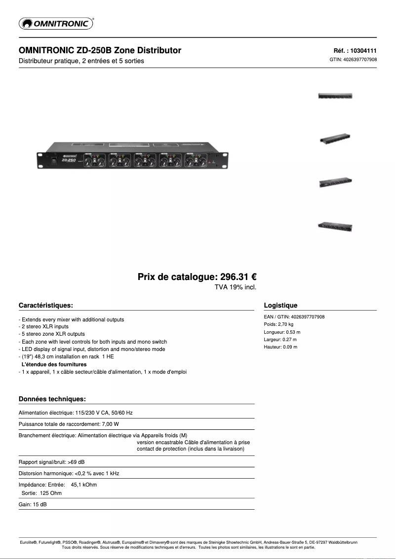 Image de la première page du manuel de l'appareil ZD-250B