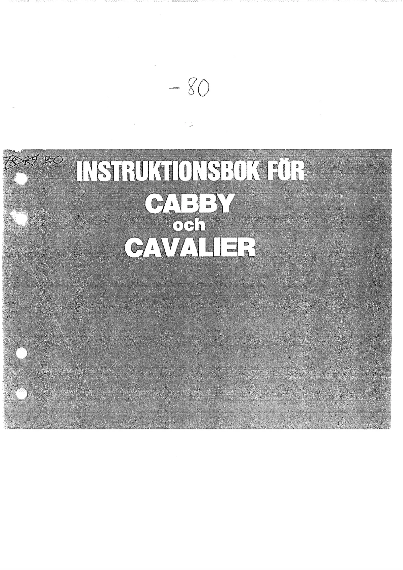 Image de la première page du manuel de l'appareil 1980