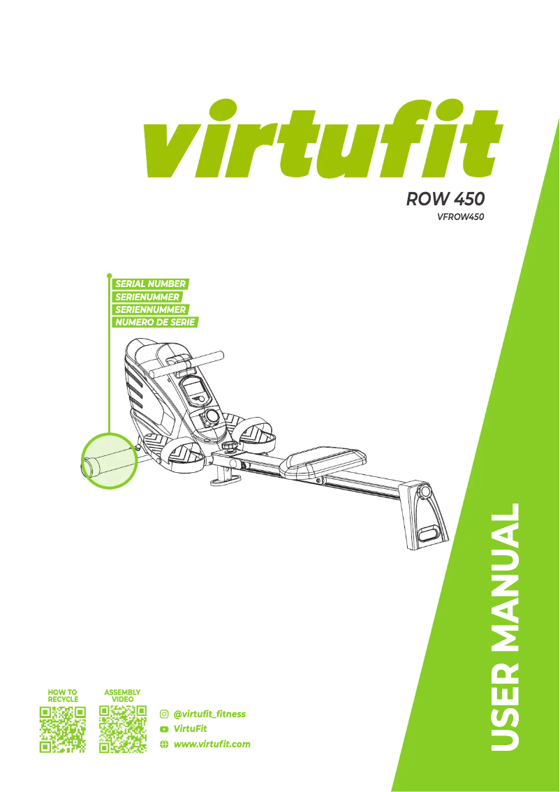 Page n°1 - Manuel utilisateur VirtuFit Row 450