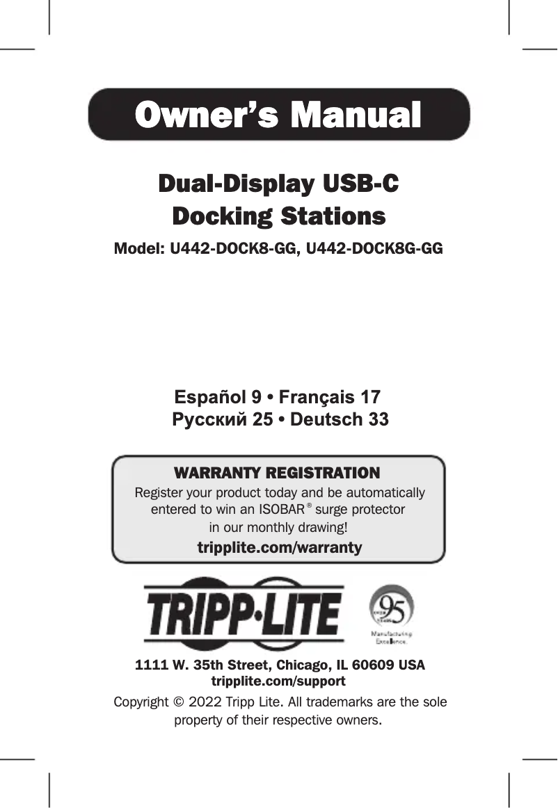 Página 1 del manual Manual de usuario Tripp Lite U442-DOCK8-GG