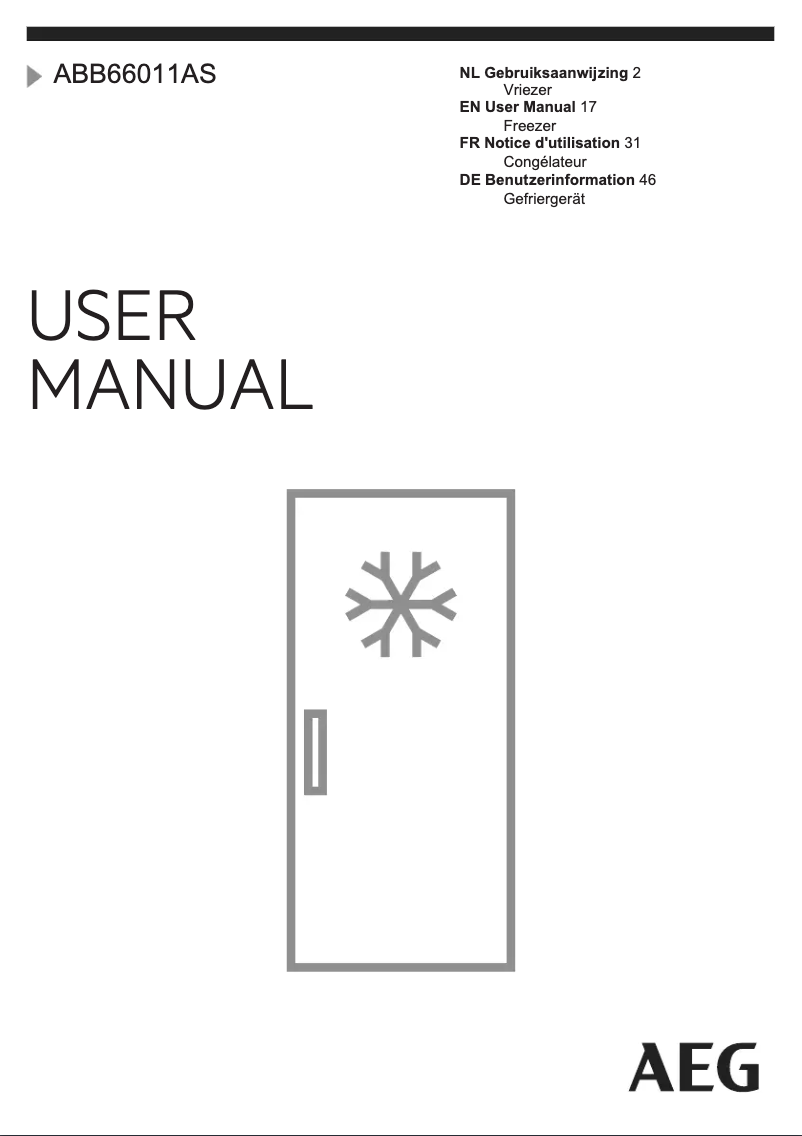 Page n°1 - Manuel utilisateur AEG ABB66011AS