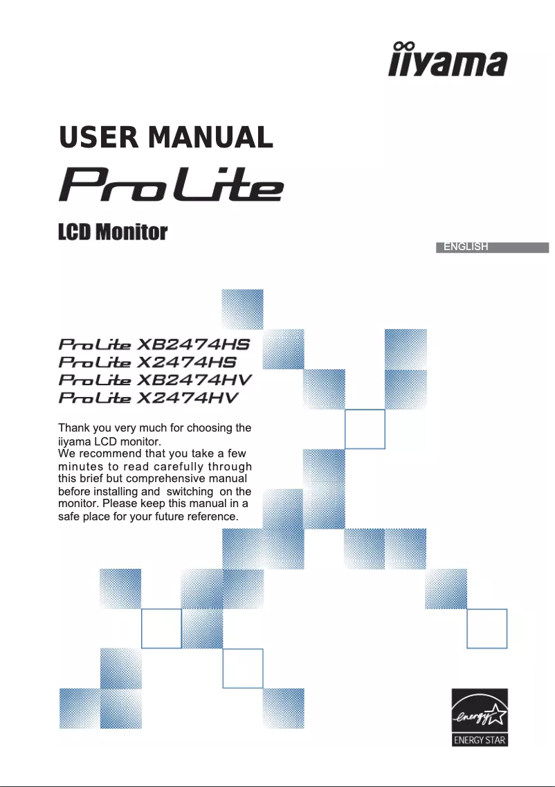 Page n°1 - Manuel utilisateur Iiyama ProLite X2474HV-B1