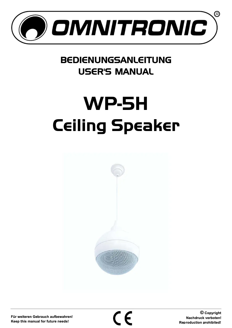 Page n°1 - Manuel utilisateur Omnitronic WP-5H