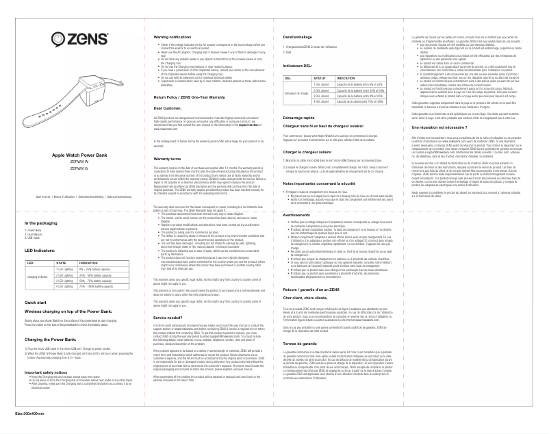 Image de la première page du manuel de l'appareil Apple Watch Power Bank