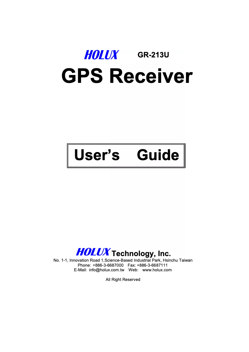 Image de la première page du manuel de l'appareil GR-213u