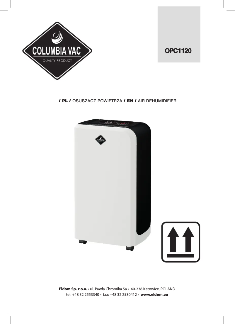 Page 1 de la notice Manuel utilisateur Eldom ColumbiaVac OPC1120