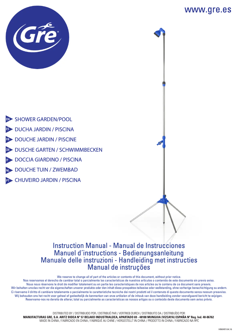 Page 1 de la notice Manuel utilisateur Gre AR104