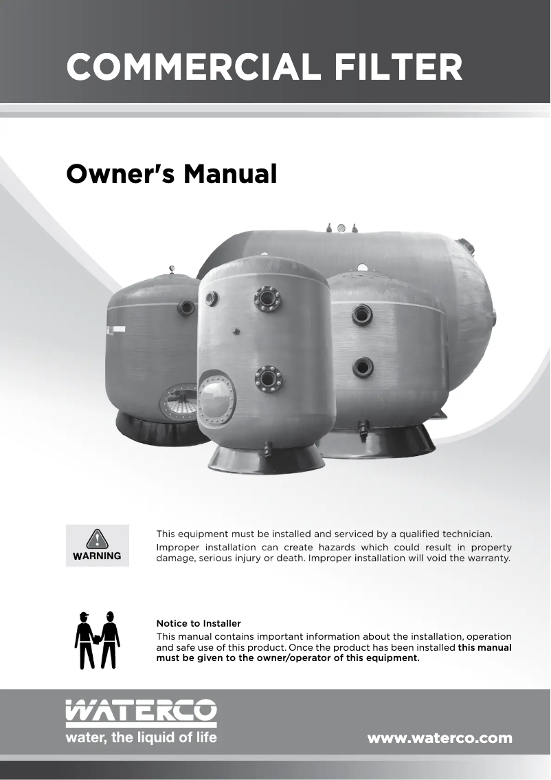 Page n°1 - Manuel utilisateur Waterco Micron SPDD Nozzle Plate Mount Deep Bed Filters