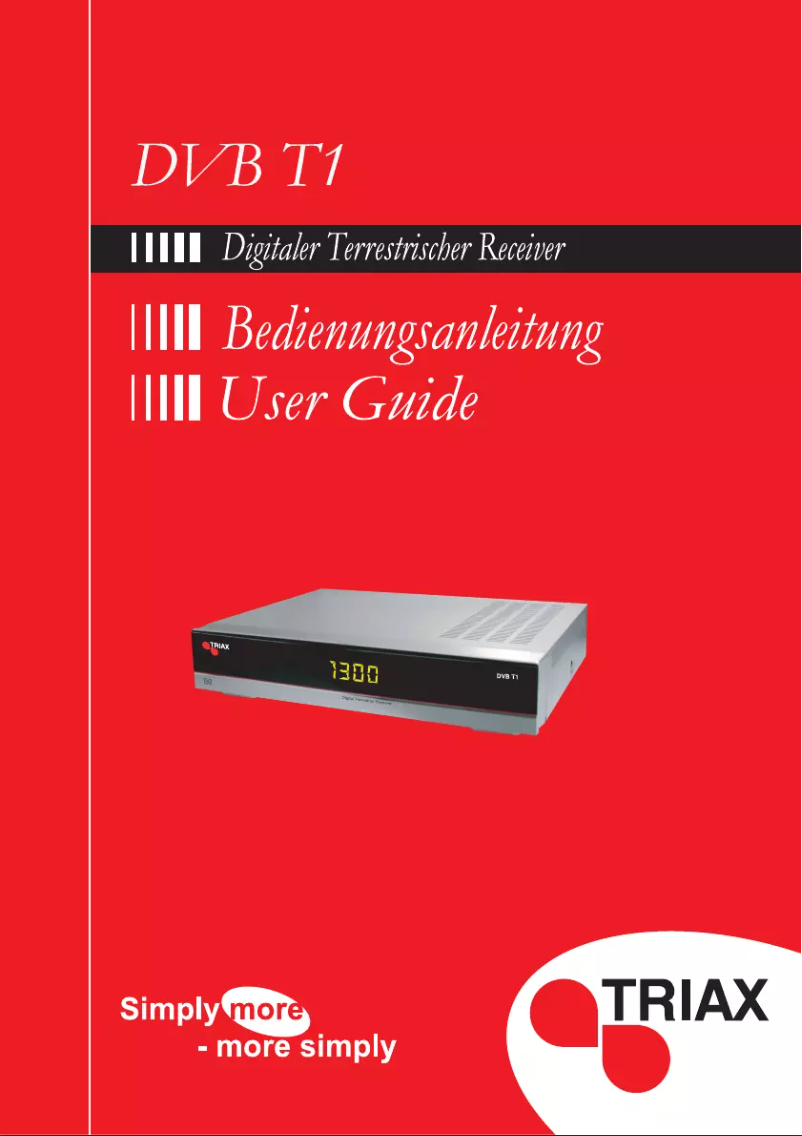 Image de la première page du manuel de l'appareil DVB T1