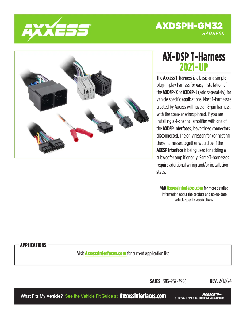 Page 1 de la notice Fiche technique AXESS AXDSPH-GM32