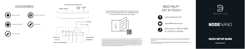 Página 1 del manual Guía de inicio rápido Bluesound Node Nano