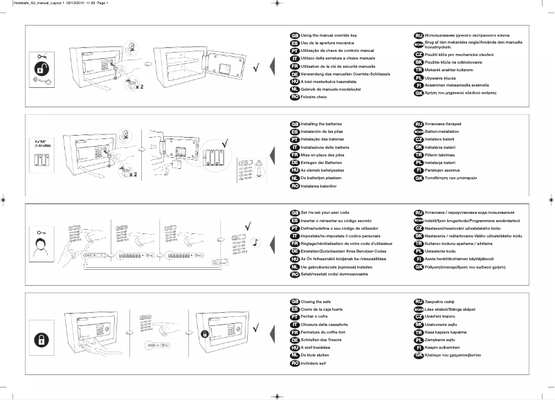 Page 1 of the manual User Manual Yale YSM 250 EG1