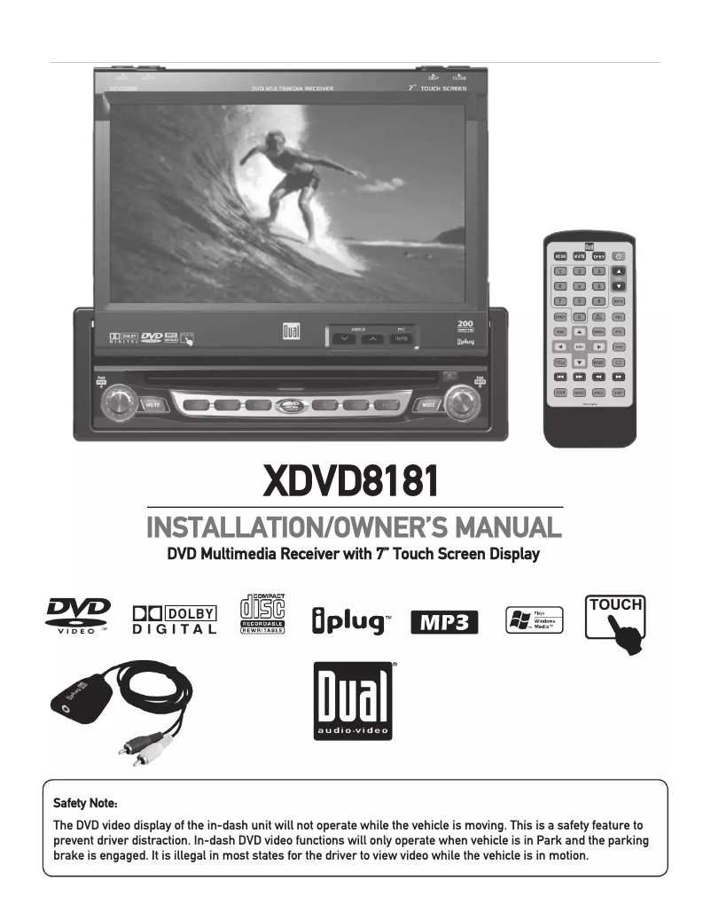 Page 1 de la notice Manuel utilisateur Dual XDVD8181