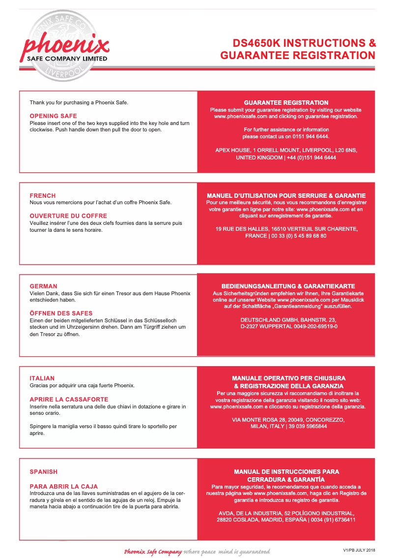 Page n°1 - Manuel utilisateur Phoenix Millennium Duplex DS4652K
