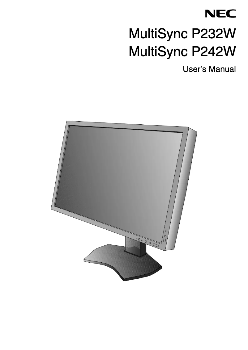 Page 1 de la notice Manuel utilisateur NEC MultiSync P242W-BK