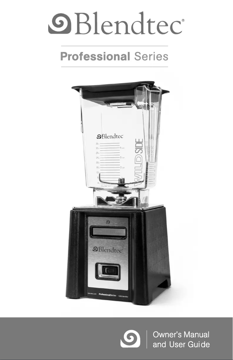 Page 1 de la notice Manuel utilisateur Blendtec Professional