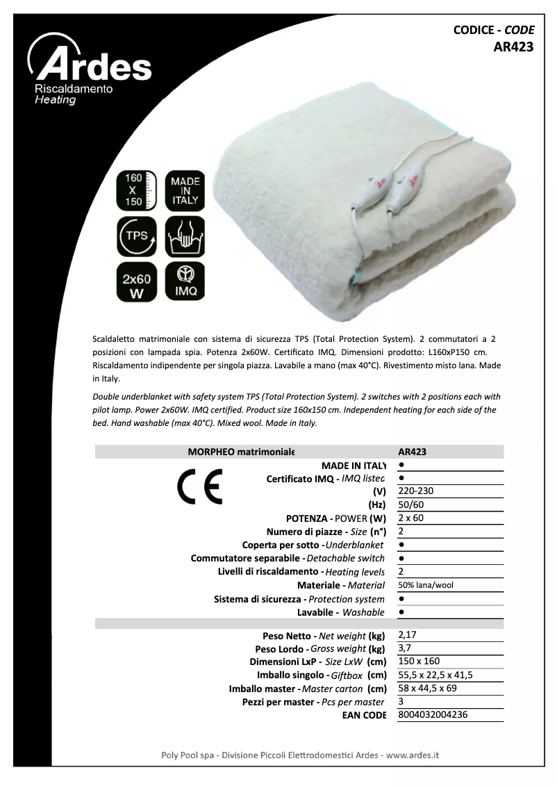 Page n°1 - Manuel utilisateur Ardes AR423