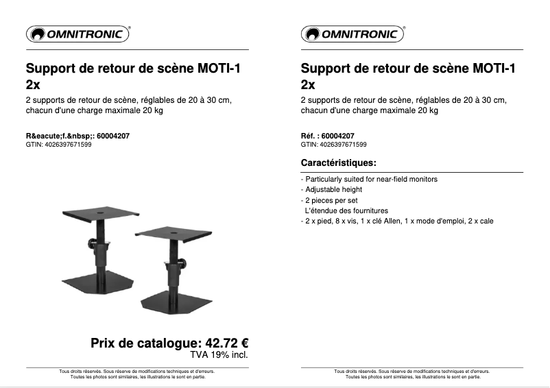 Image de la première page du manuel de l'appareil MOTI-1