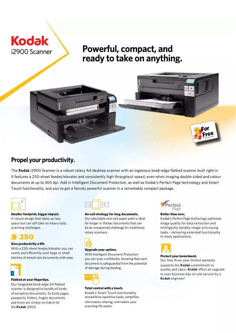 Page 1 de la notice Brochure Kodak i2900
