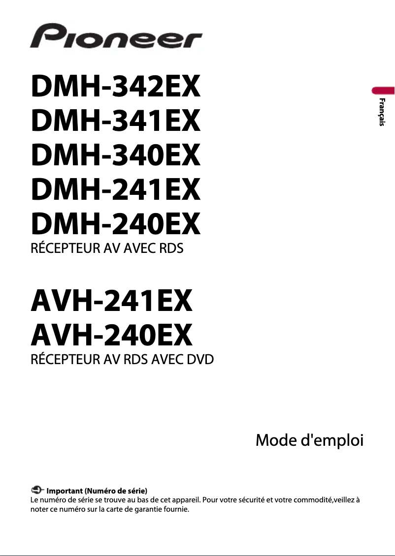 Page n°1 - Manuel utilisateur Pioneer DMH-340EX