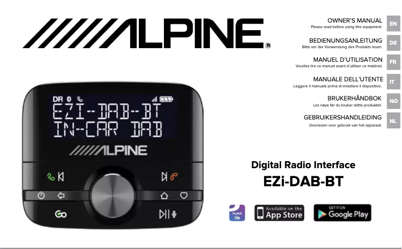 Image de la première page du manuel de l'appareil EZI-DAB-BT