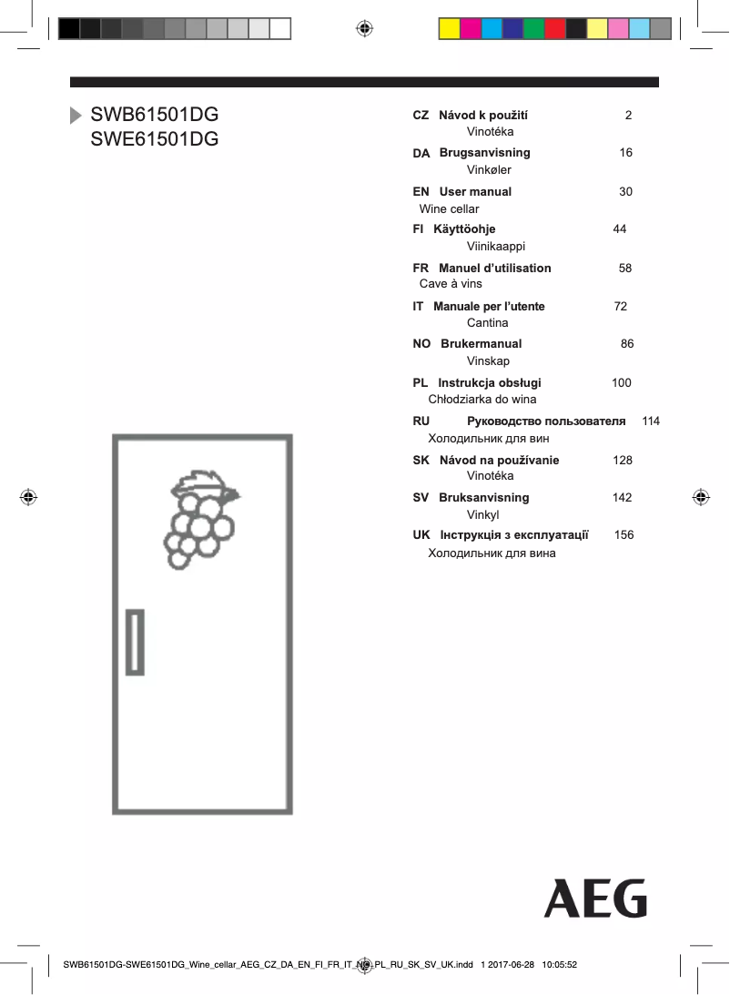 Page n°1 - Manuel utilisateur AEG SWE61501DG