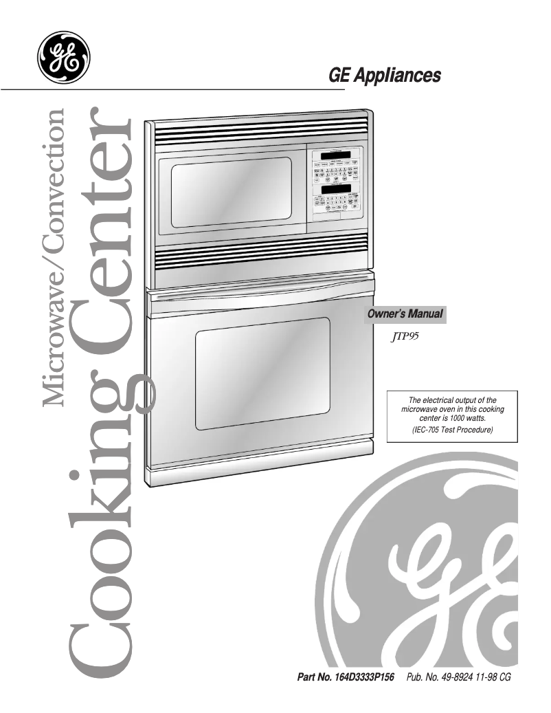 Page n°1 - Manuel d'utilisation et d'entretien GE Profile JTP95WAWW