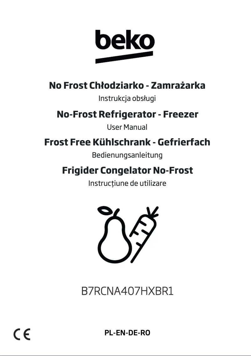 Page 1 de la notice Manuel utilisateur Beko B7RCNA407HXBR1