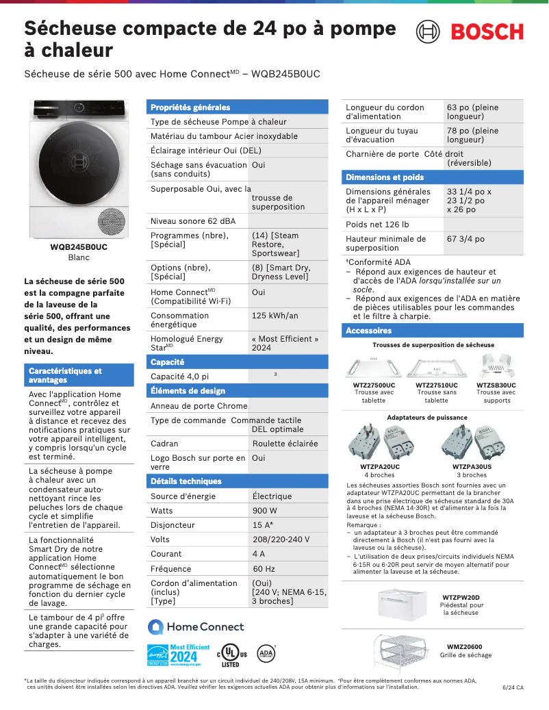 Image de la première page du manuel de l'appareil WQB245B0UC