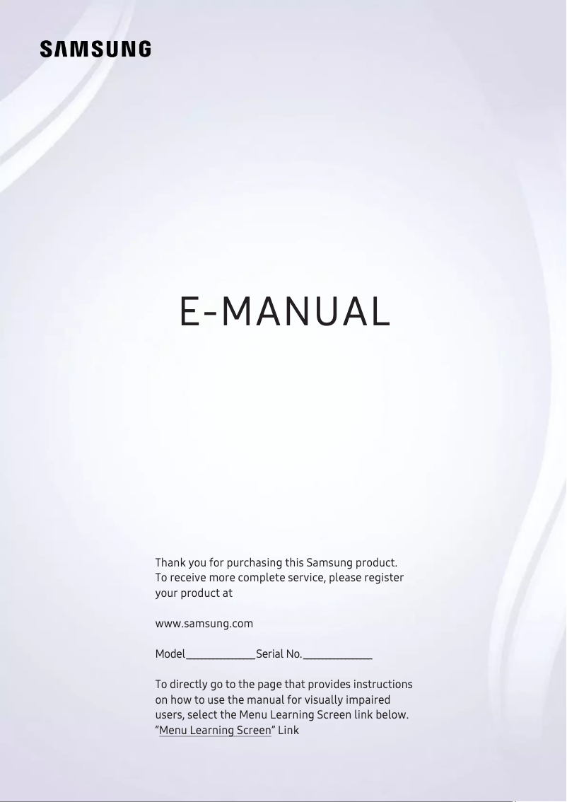 Page 1 de la notice Manuel utilisateur Samsung QA55Q60RAG