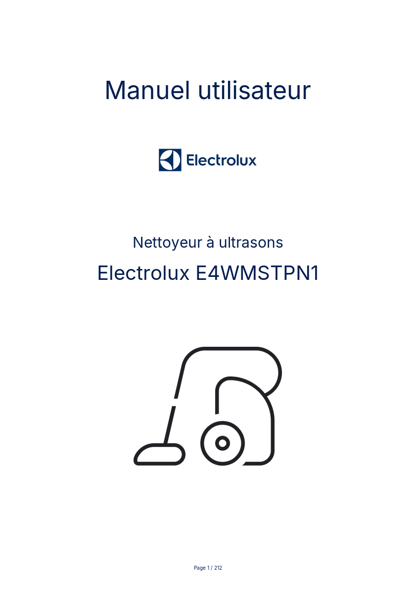 Page n°1 - Manuel utilisateur Electrolux E4WMSTPN1