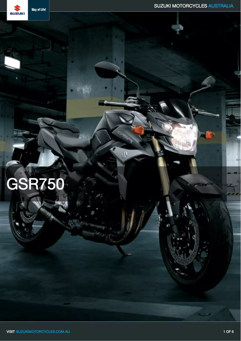 Page n°1 - Manuel utilisateur Suzuki GSR750