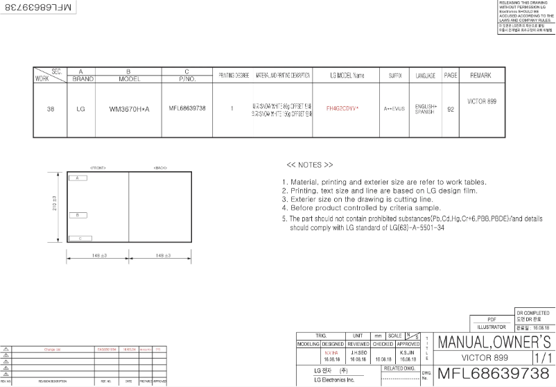 Page n°1 - Manuel utilisateur LG WM3670HWA