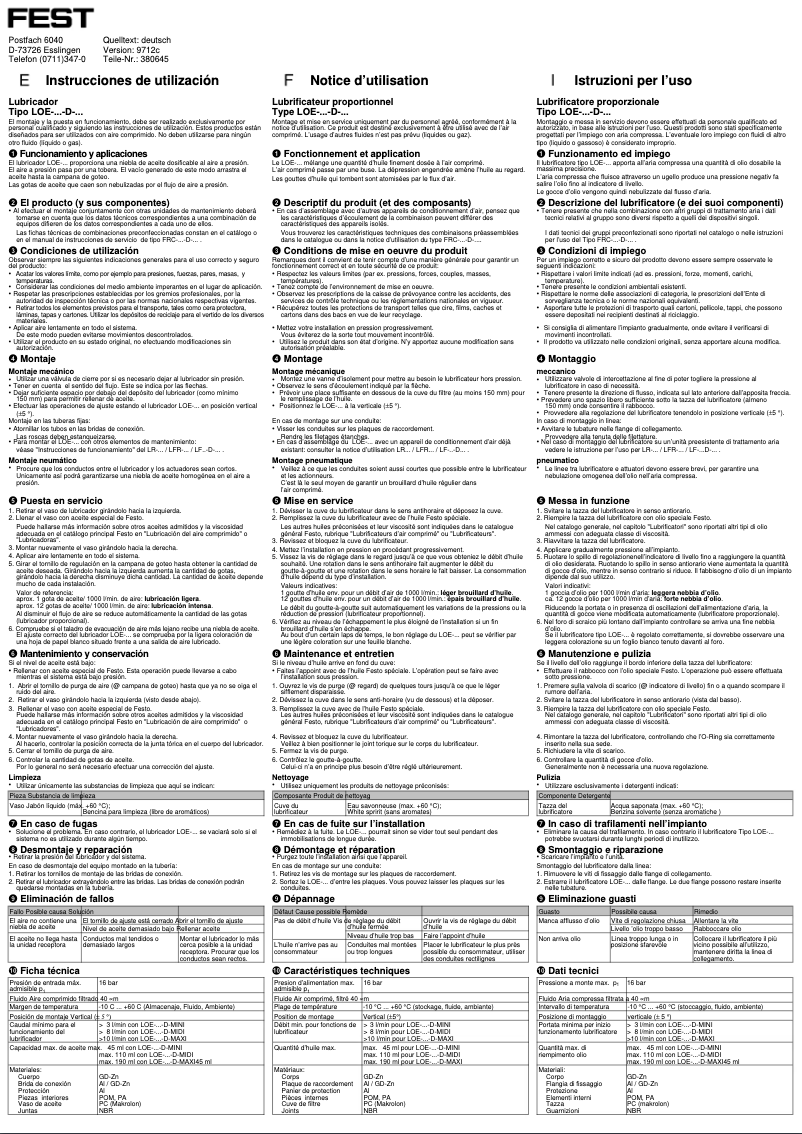 Page 1 de la notice Manuel utilisateur Festo LOE-3/8-D-MINI