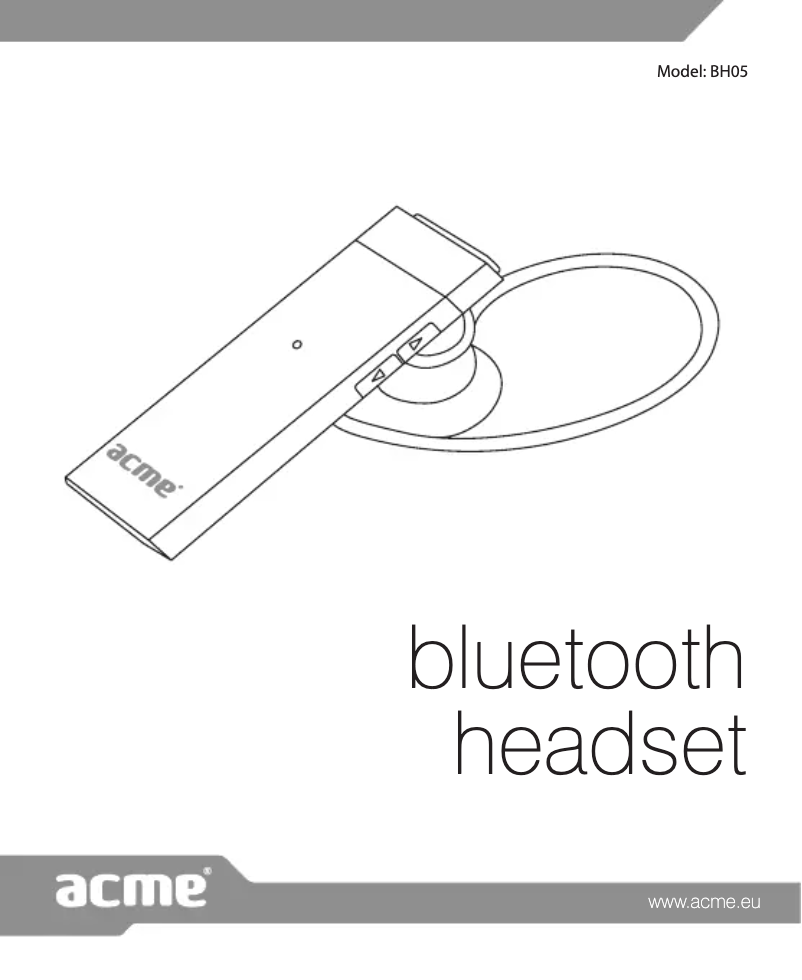 Image de la première page du manuel de l'appareil BH05