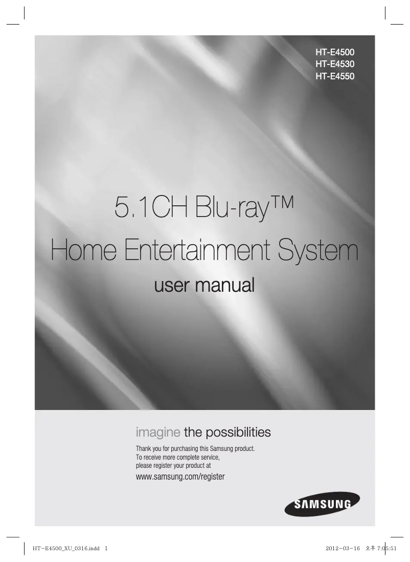 Page n°1 - Manuel utilisateur Samsung HT-E4550