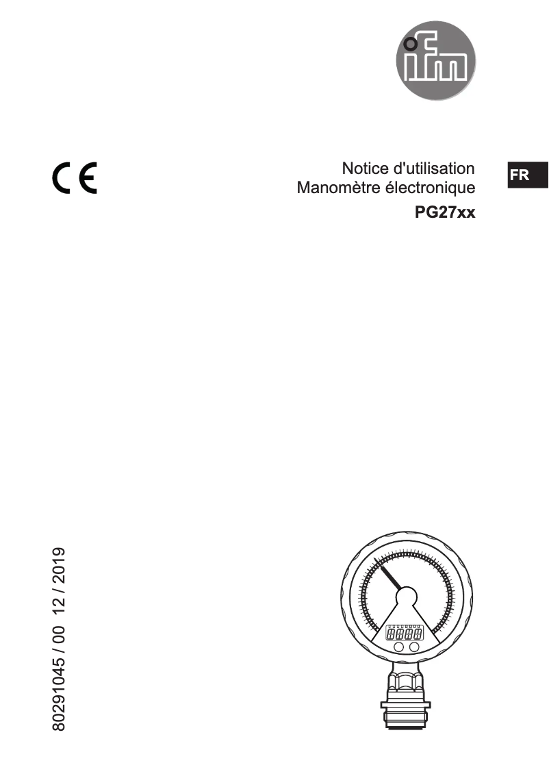 Page n°1 - Manuel utilisateur IFM PG2795