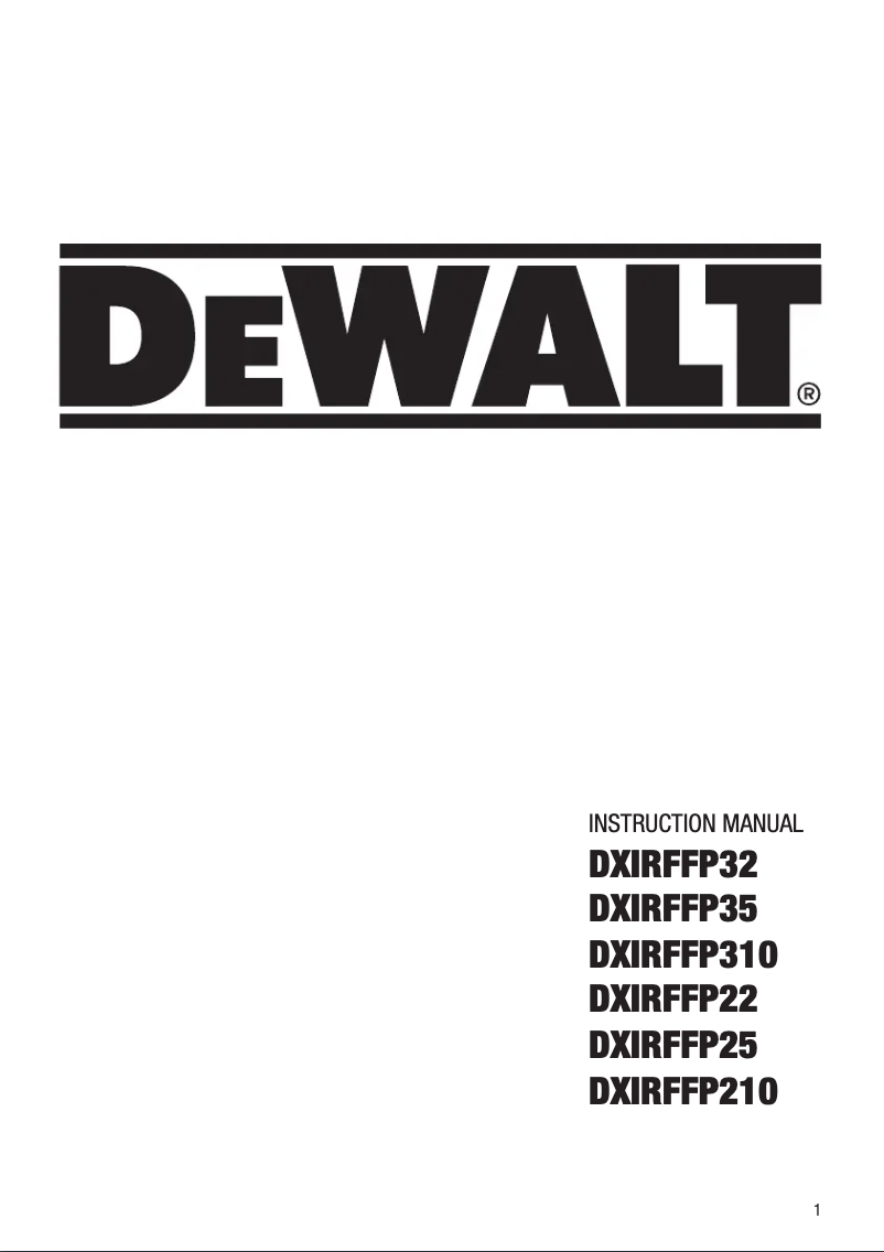 Page 1 of the manual User Manual DeWalt DXIRFFP25