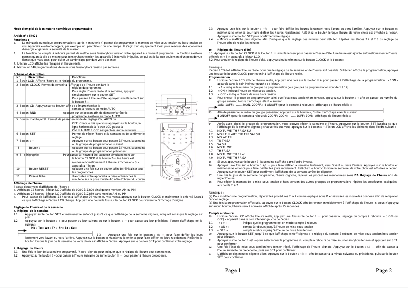 Image de la première page du manuel de l'appareil 54029