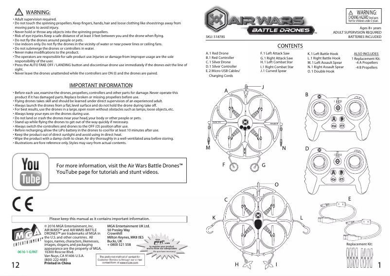 Page n°1 - Manuel utilisateur Air Wars Battle Drones