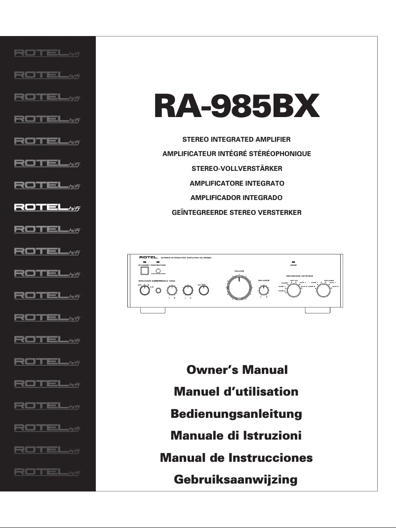 Page n°1 - Manuel utilisateur Rotel RA-985BX