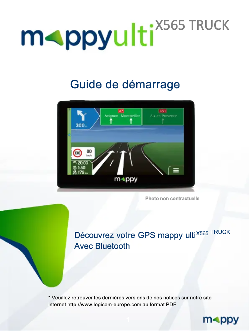 Page 1 de la notice Manuel utilisateur Logicom MAPPY Ulti X565 Truck