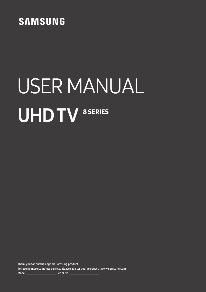 Page n°1 - Manuel utilisateur Samsung UE49NU8005T