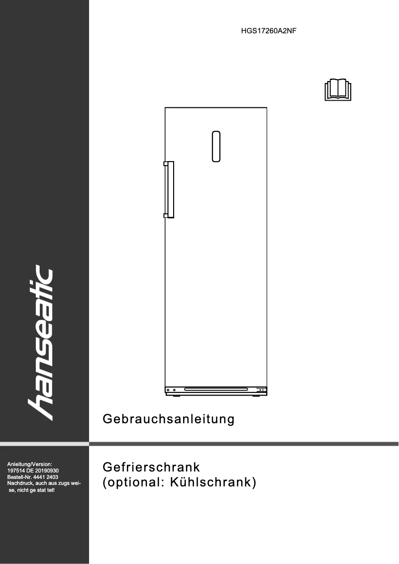 Image de la première page du manuel de l'appareil HGS17260A2NF