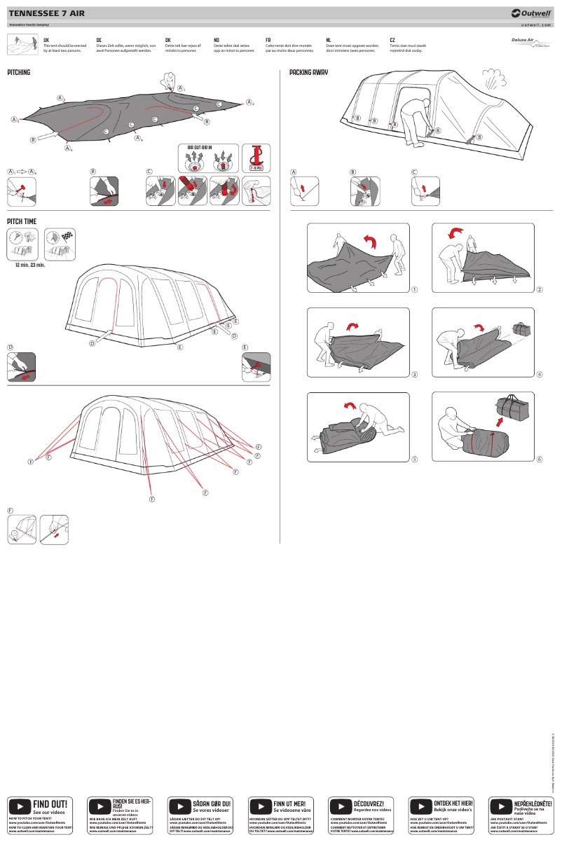 Page 1 de la notice Manuel utilisateur Outwell Tennessee 7 Air