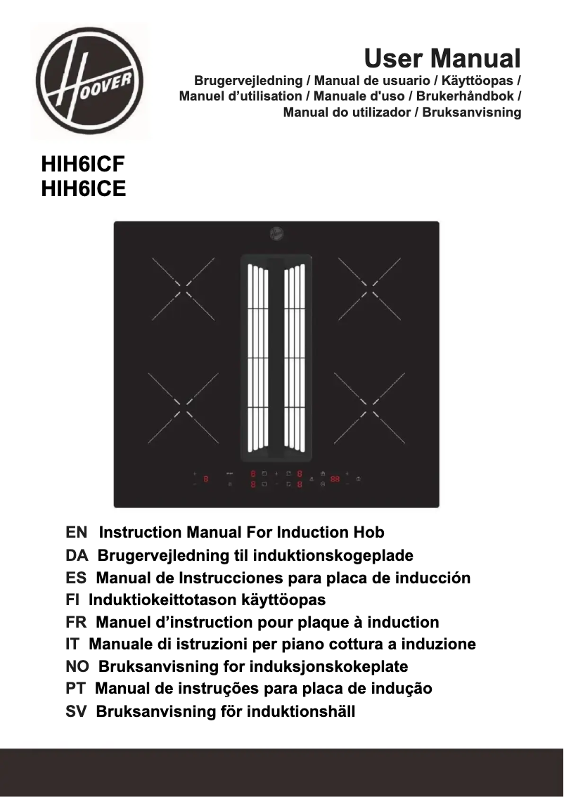 Page 1 of the manual User Manual Hoover HIH6ICF
